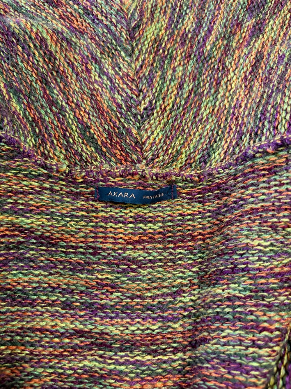 Hand-Knit Burnt Orange Wrap Sweater with Embroidered Detail - Picture 4 of 5